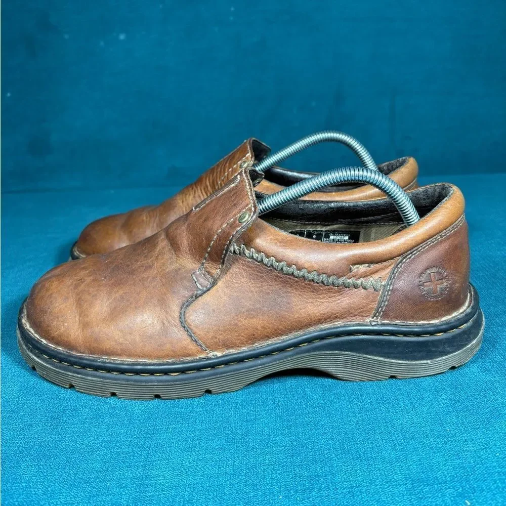Dr. Doc Martens Mens Tevin Loafers Brown Round Toe Low AW004 Slip Ons Mens 9